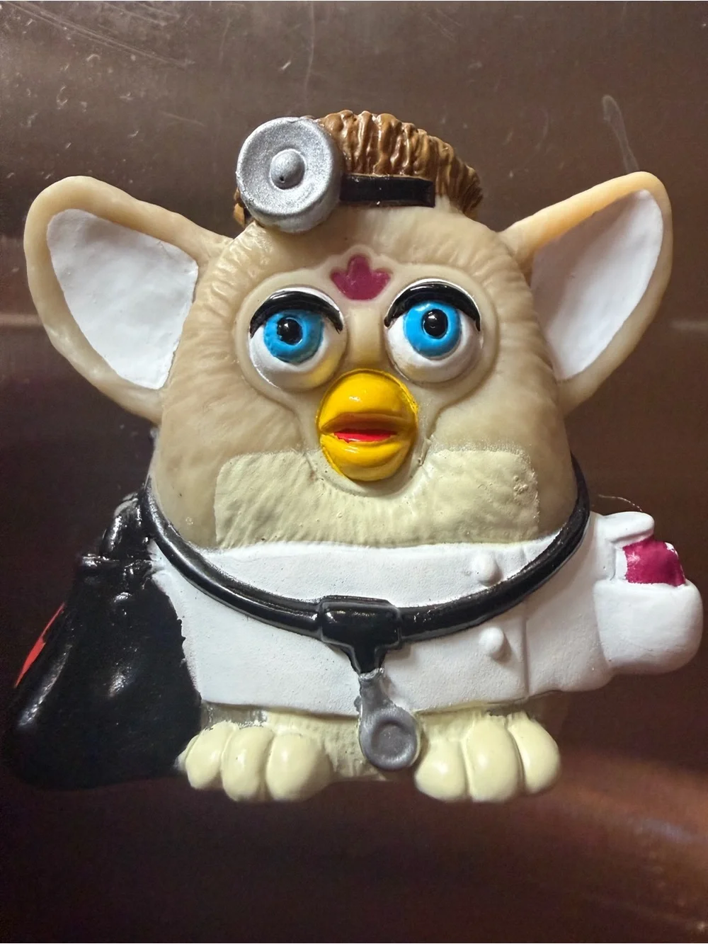 Novelty Vintage 2000 Bear Furby Doctor Finger Puppet -